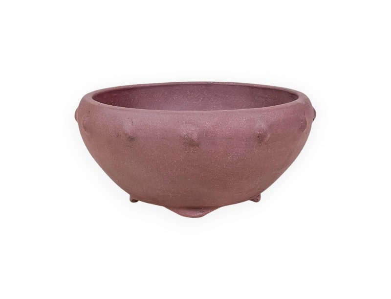 Vaso Bonsai Cinese tondo in Grès non smaltato - 15,5 cm