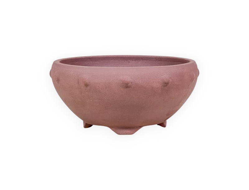Pot à bonsaï chinois rond en grès non émaillé - 26 cm