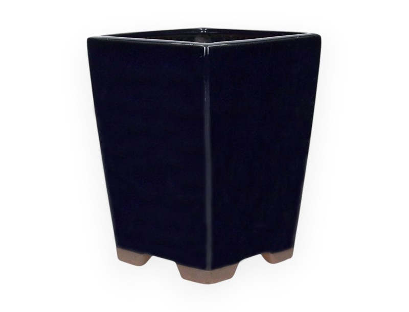 Vaso Bonsai Cinese Quadrato in Grès Smaltato - 18 cm