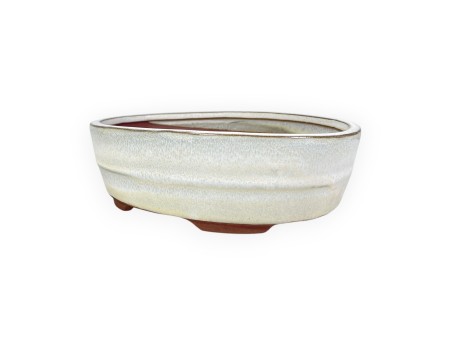 Oval Chinese Bonsai pot in glazed stoneware – 21 cm