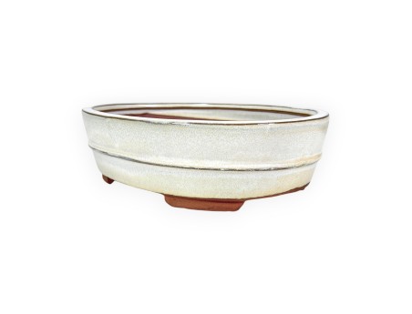 Ovale Chinese bonsai pot van geglazuurd steengoed - 26 cm