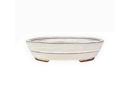 Maceta china para bonsáis, ovalada, de gres esmaltado - 31 cm