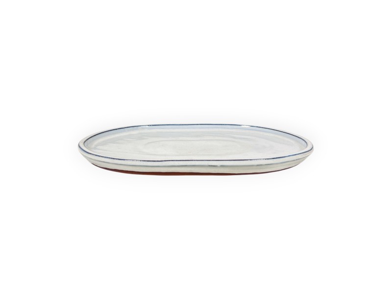 Untersetzer 31 cm oval beige