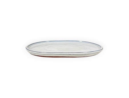 Untersetzer 31 cm oval beige