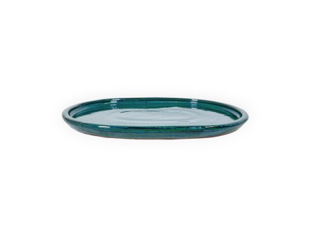 Soucoupe 31 cm ovale vert