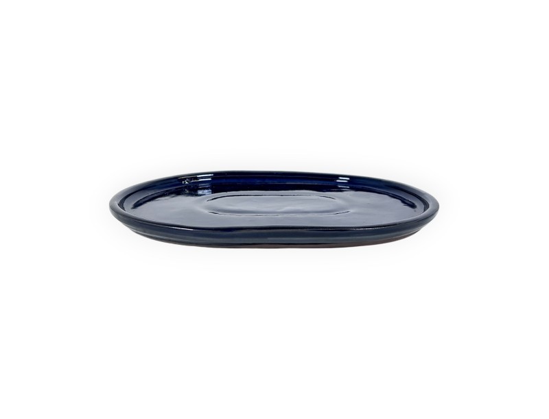 Untersetzer 31 cm oval blau
