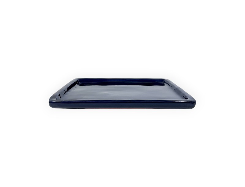 Soucoupe 35 cm rectangulaire bleu
