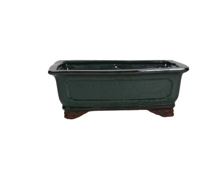Vaso Bonsai Cinese Rettangolare in Grès Smaltato - 26 cm