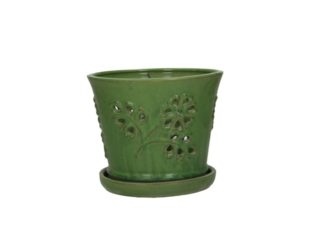Vaso per Orchidee 19 cm con sottovaso tondo