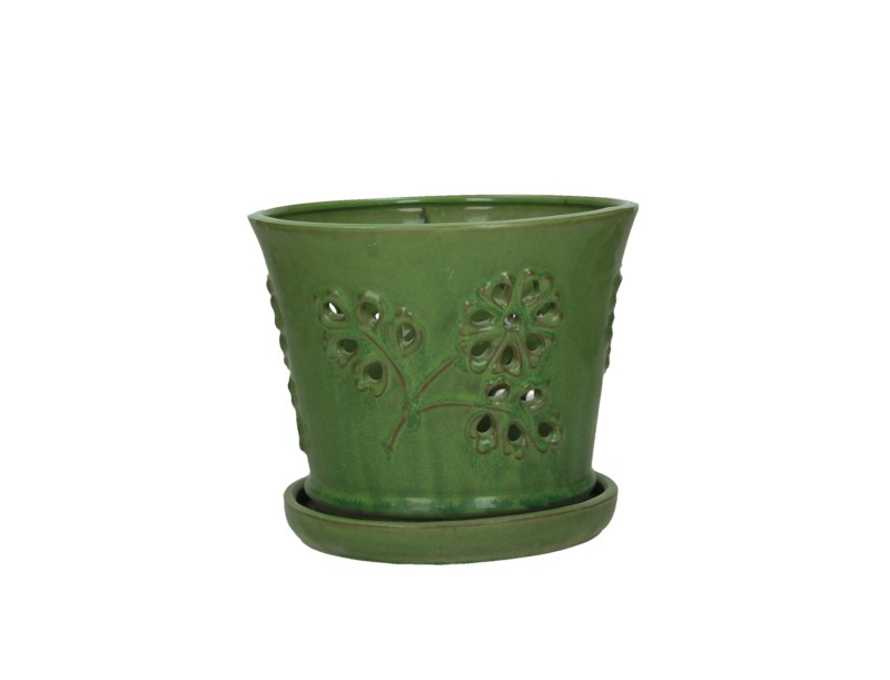 Pot pour Orchidées 19 cm rond avec soucoupe