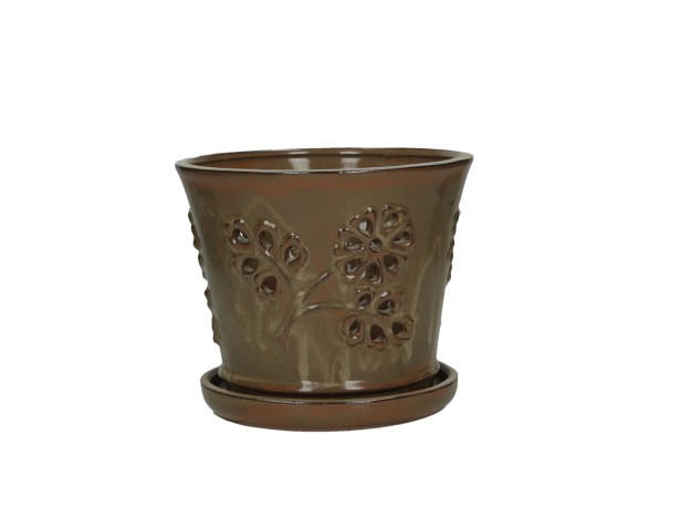 Vaso per Orchidee 19 cm con sottovaso tondo 2